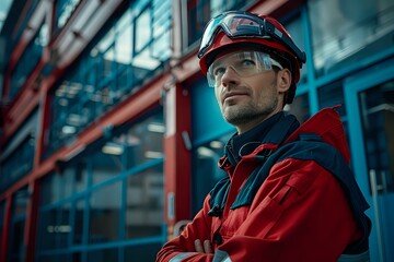 Obraz premium Safety Technician's Responsibility for Ensuring Safety Protocols at Hazardous Workplace