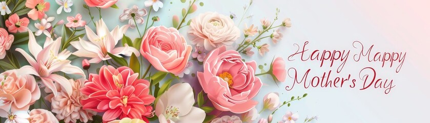Happy Mother's Day Floral Arrangement - Digital Painting