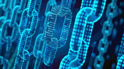 concept for secure and stable internet or secure stable system, basic power, connection and security symbolically represented via digital chains and chain links