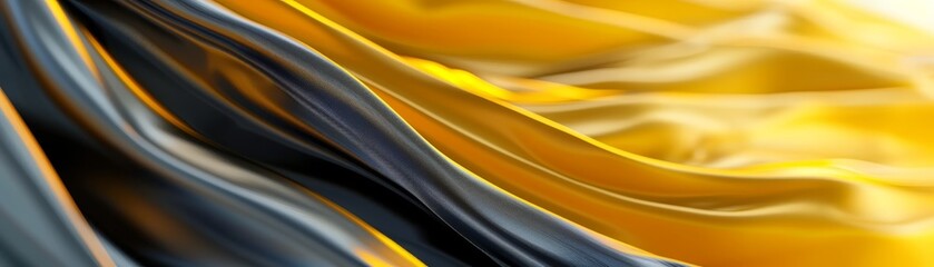 Abstract Black and Gold Fabric Drape Background