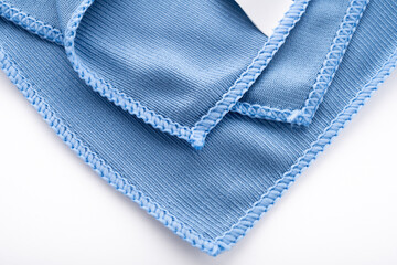 Blue rag. Microfiber fabric Blue color.