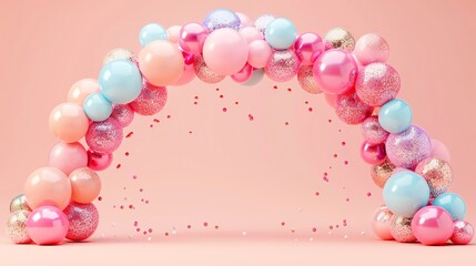 Balloon arch with glitter patterns