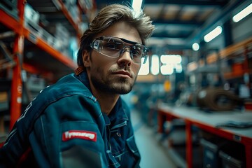 Vibrant Portrait Celebrating Technician's Technical Prowess