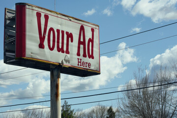 Your Ad Here Sign on an Empty Billboard