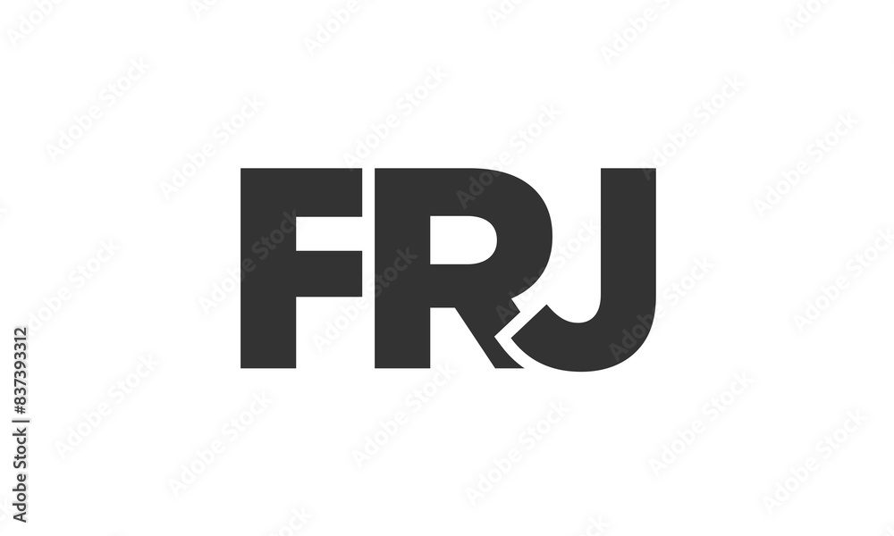Poster frj logo design template with strong and modern bold text. initial based vector logotype featuring s