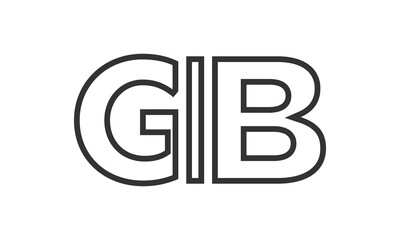 GIB logo design template with strong and modern bold text. Initial based vector logotype featuring simple and minimal typography. Trendy company identity.