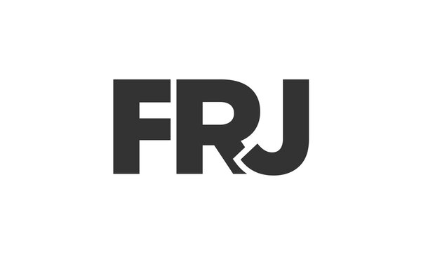 FRJ logo design template with strong and modern bold text. Initial based vector logotype featuring simple and minimal typography. Trendy company identity.