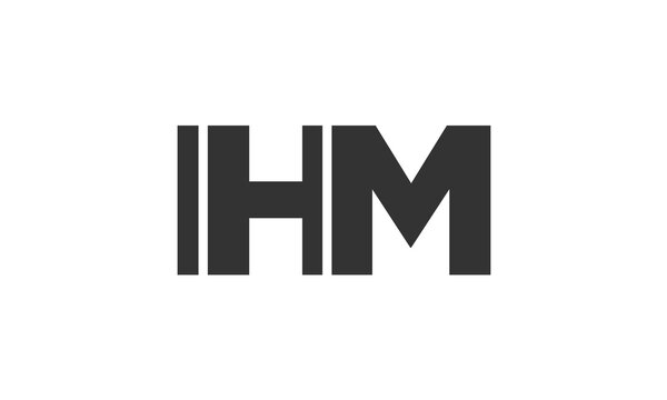 IHM logo design template with strong and modern bold text. Initial based vector logotype featuring simple and minimal typography. Trendy company identity.