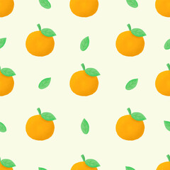seamless pattern of  orange cute handdrawn and leaf, suitable for any purpose. for example website design, mobile app, wallpaper, textile, etc