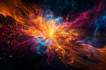 Obraz premium hydrogen atom as the fundamental building block of the universe. The atom is portrayed as a glowing sphere surrounded by concentric rings, representing its electron orbitals