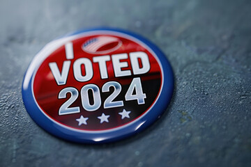 "I Voted 2024" Badge on Textured Surface
