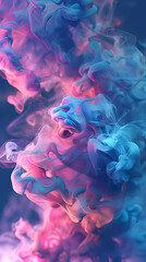 Obraz premium vertical image of multicolored pink purple smoke, background for banner