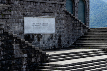 Caporetto, Slovenia. Monument to the memory of the first Italian war in Slovenia. The Italian army...