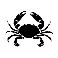 Crab silhouette. Isolated crab on white background