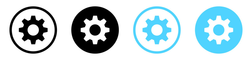 Gear settings icon button set. settings icon , Cogwheel symbol. gear cog wheel vector icon collection