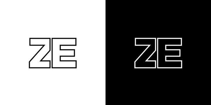 Letter Z and E, ZE logo design template. Minimal monogram initial based logotype.