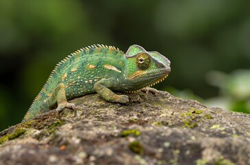 Obraz premium Close-up of chameleon on stone