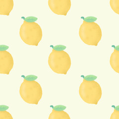 seamless pattern of  lemon fruit cute handdrawn with green background,  suitable for any purpose. for example website design, mobile app, wallpaper, textile, etc