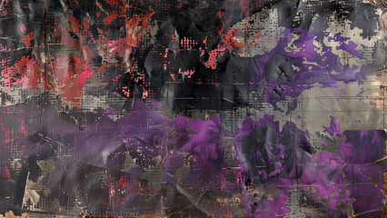 Gothic Elegance: Vintage Paper in Hues of Purple, Black, and Red