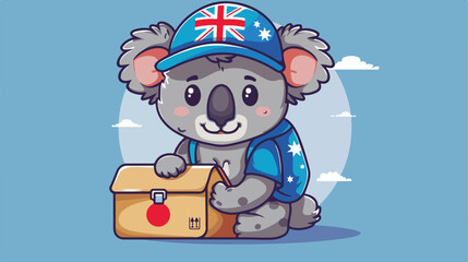 Mascot Illustration of australia flag badge as a co