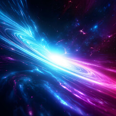 Fototapeta premium Cosmic rays collide with antimatter in a vibrant abstract painting