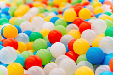 plastic balls for dry pool, children attraction, background, texture