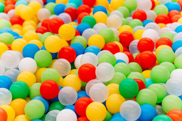 plastic balls for dry pool, children attraction, background, texture