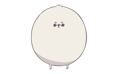 cute round dog vector, simple cartoon illustration