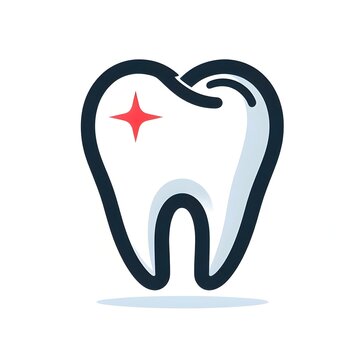 Vector tooth icon isolated on white background 