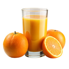 Glass of Orange Juice With Oranges