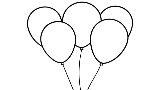 recommend clip art: Outline of balloons vector 