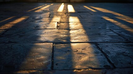 Cross-shaped shadows cast on the ground, evoking the essence of Good Friday