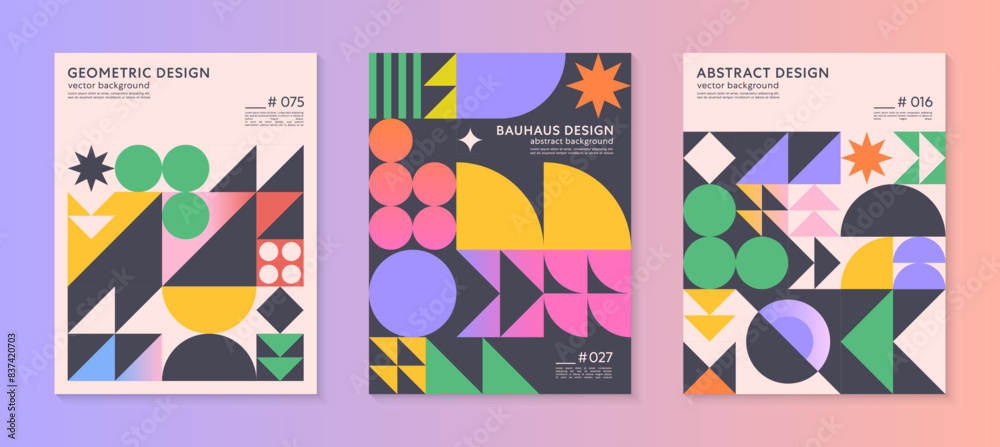Wall mural abstract geometric pattern backgrounds with copy space for text.trendy minimalist geometric designs 