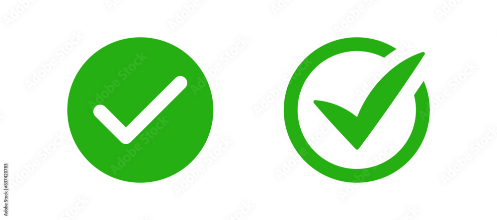 Poster check box icon with correct, accept checkmark icons tick box checked, check list square frame - checkbox symbol approved sign