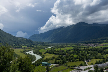 Caporetto, Slovenia. Monument to the memory of the first Italian war in Slovenia. The Italian army remains in memory in the church ossuary and tombs. Museum of the First World War. Place of prayer.
