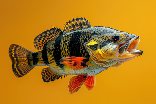 Beautiful Orinoco Peacock bass or Cichla Ocellaris, butterfly peacock bass is a very large species of cichlid from South America