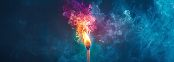 Burning flame matchstick concept wallpaper background
