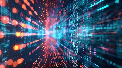Obraz premium AI and Data Transmission Digital Background for Scientific Research