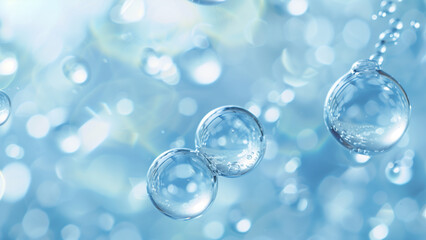 Fototapeta premium Microscopic Marvel: Light Blue Water Molecules through a Macro Lens