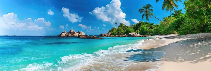 photo of tropical beach, idyllic, paradise