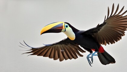 Obraz premium white or greyish throated toucan toucanet - Aulacorhynchus albivitta - a passerine bird in the toucan family Ramphastidae. It is found in Colombia, Ecuador, and Venezuela. isolated on white background