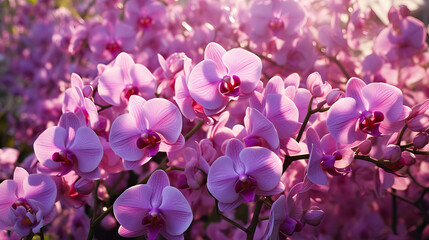 Plakat aesthetic orchid flowers field, background tile