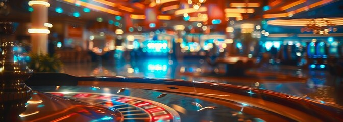 Casino roulette background. Blurred background