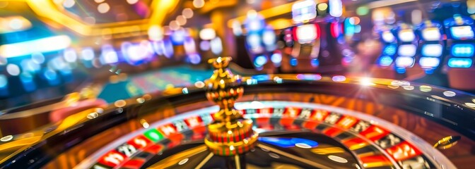 Casino roulette background. Blurred background