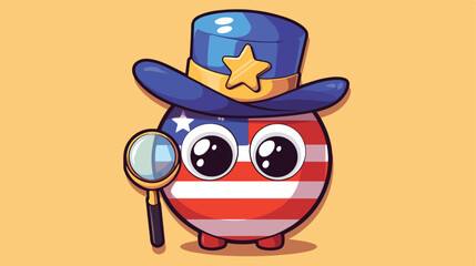 The mascot of cute united states flag badge as a de