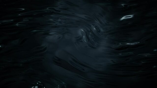 Black Water Flowing Texture Animation. 4k animation of an abstract black water fx flowing texture background with oil liquid patterns streaming