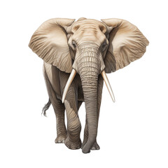 Majestic Elephant Illustration: A Lifelike Depiction on a Transparent Background