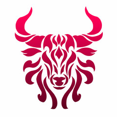 illustration vector graphics of tribals art abstract design bull's head