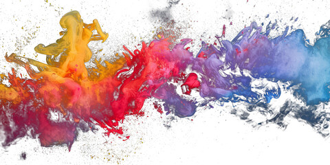 vibrant watercolor abstract.a symphony of colors on transparent background explore enchanting color fusion with this watercolor abstract on transparent canvas