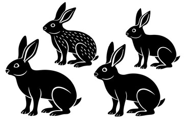 rabbit silhouette vector illustration